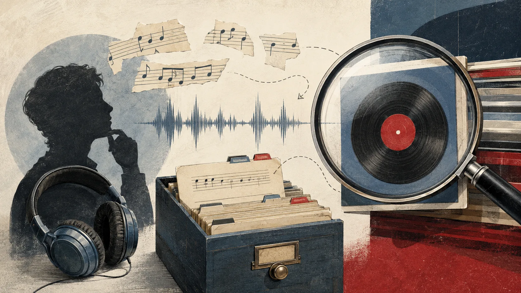 AI-generated editorial illustration representing the search topic song