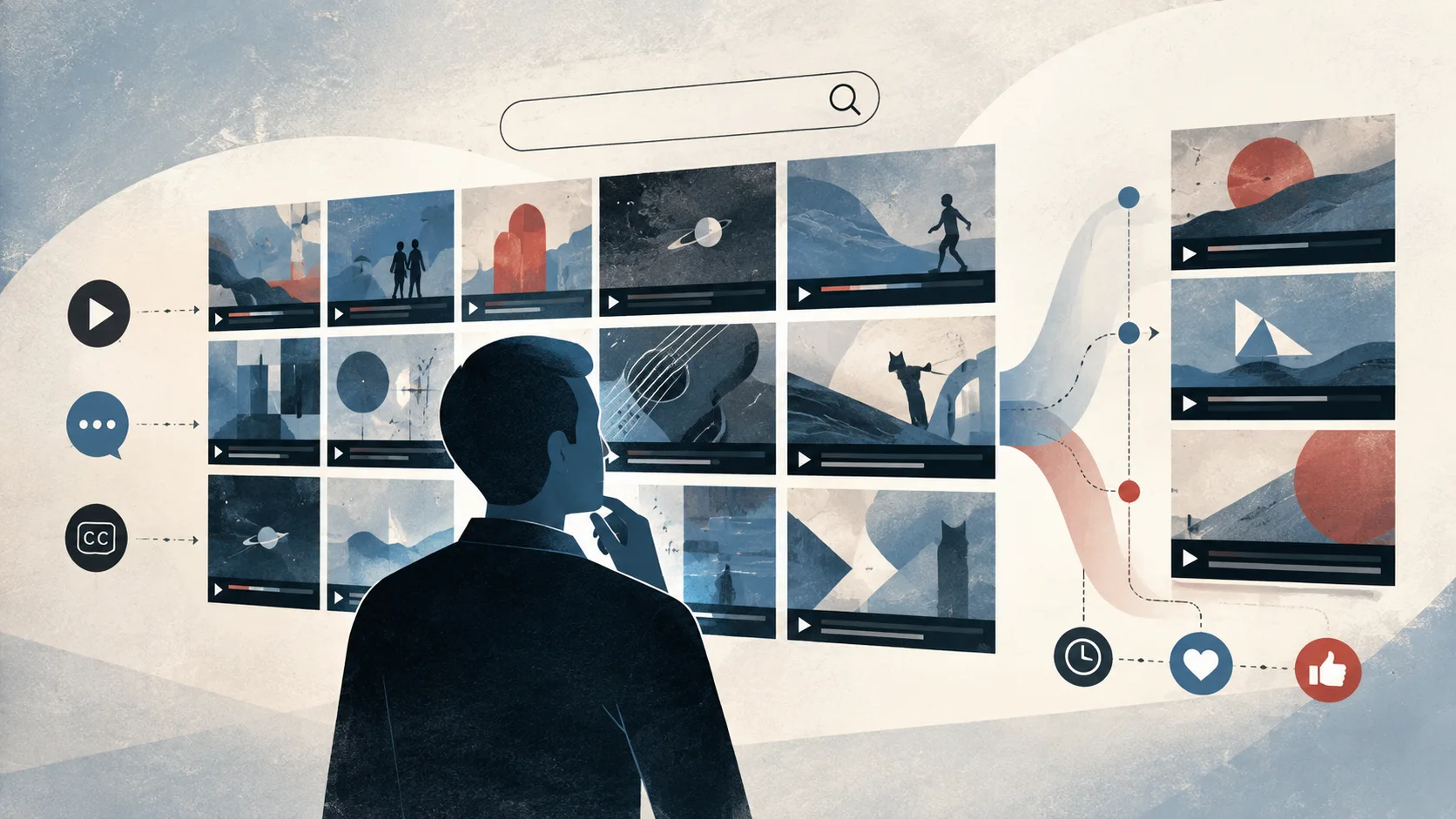 AI-generated editorial illustration representing the search topic youtube