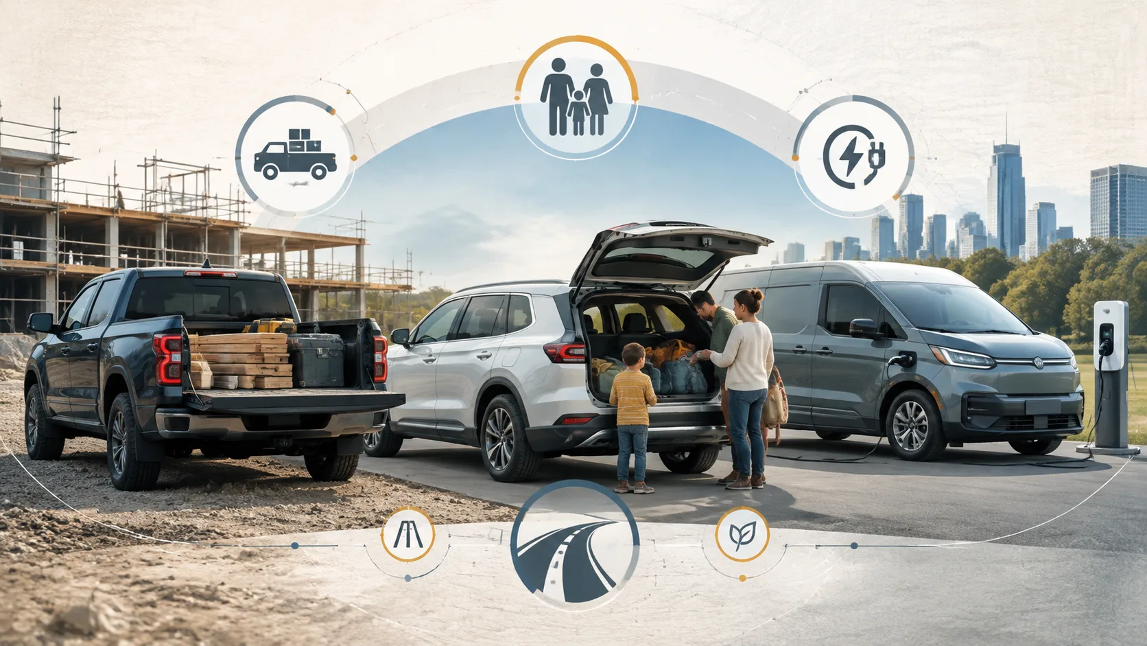AI-generated editorial illustration representing ford vehicle research