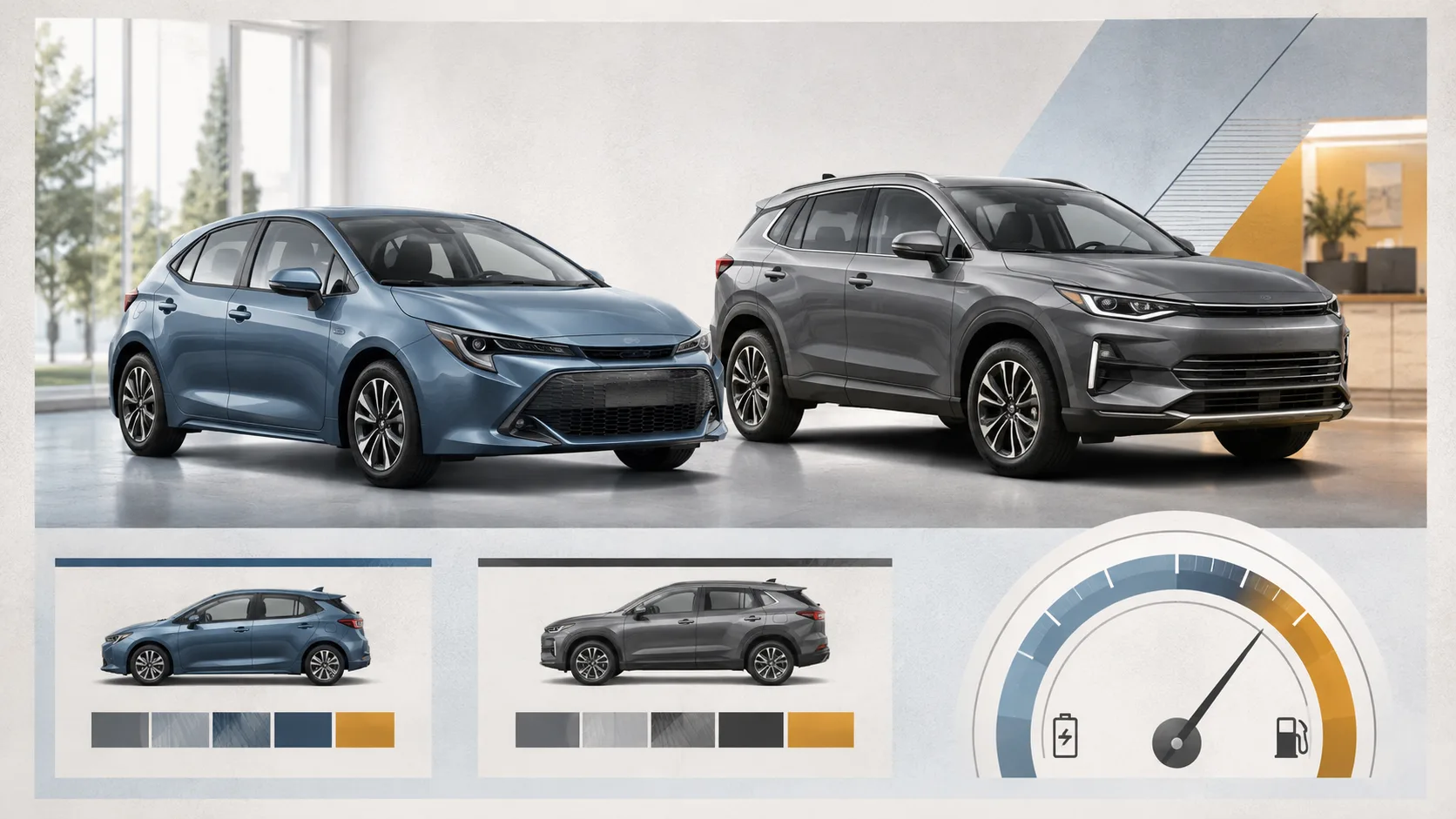 AI-generated editorial illustration representing toyota vehicle research