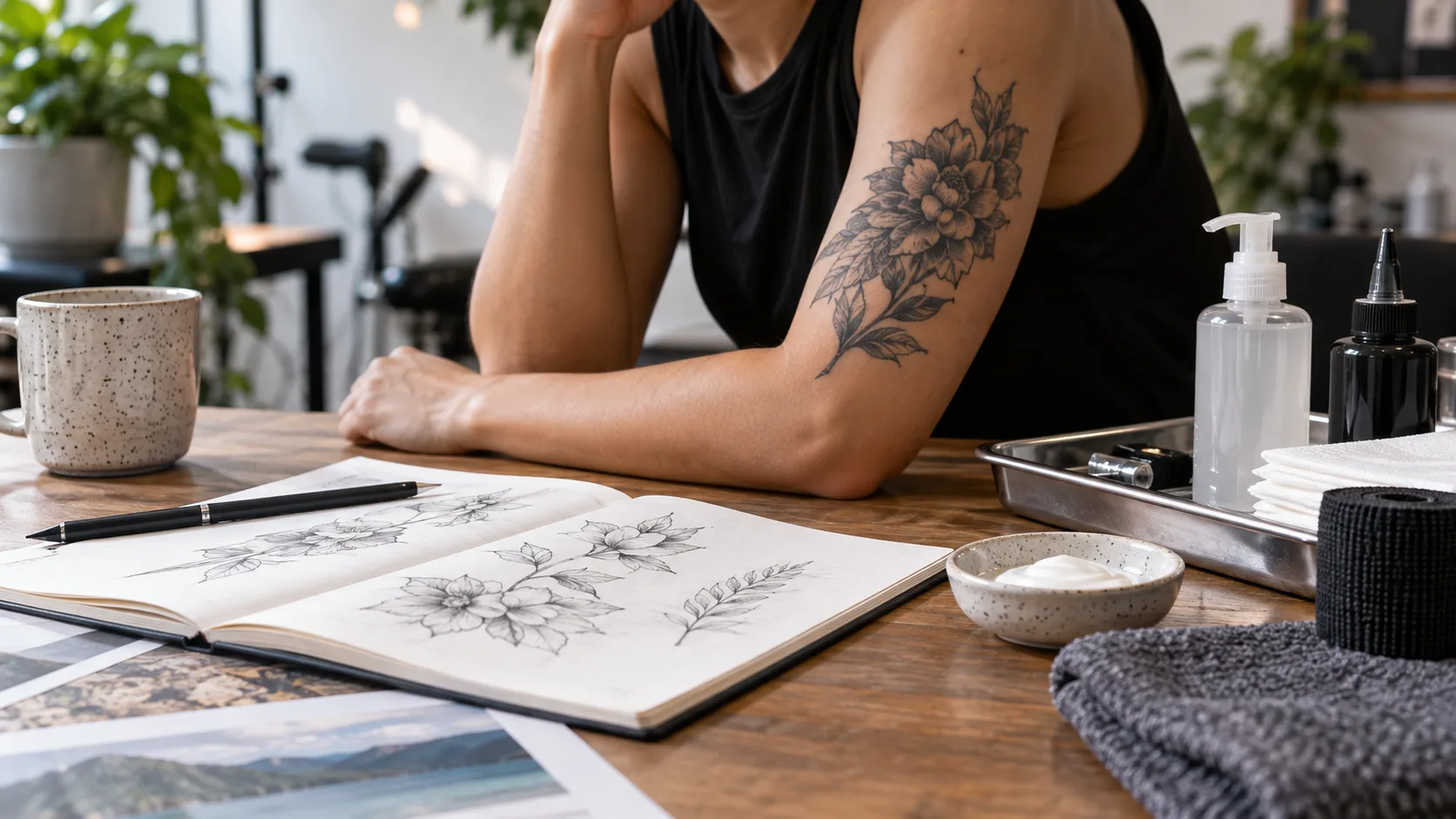 AI-generated editorial illustration representing tattoo in Beauty & Fitness