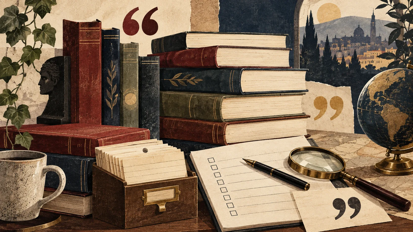 AI-generated editorial illustration representing books in Books & Literature