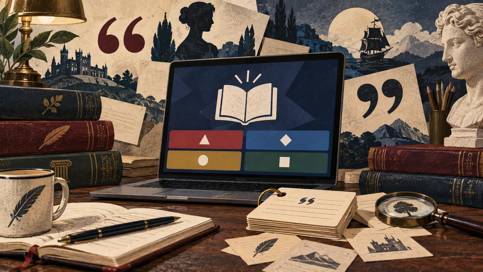 AI-generated editorial illustration representing kahoot in Books & Literature