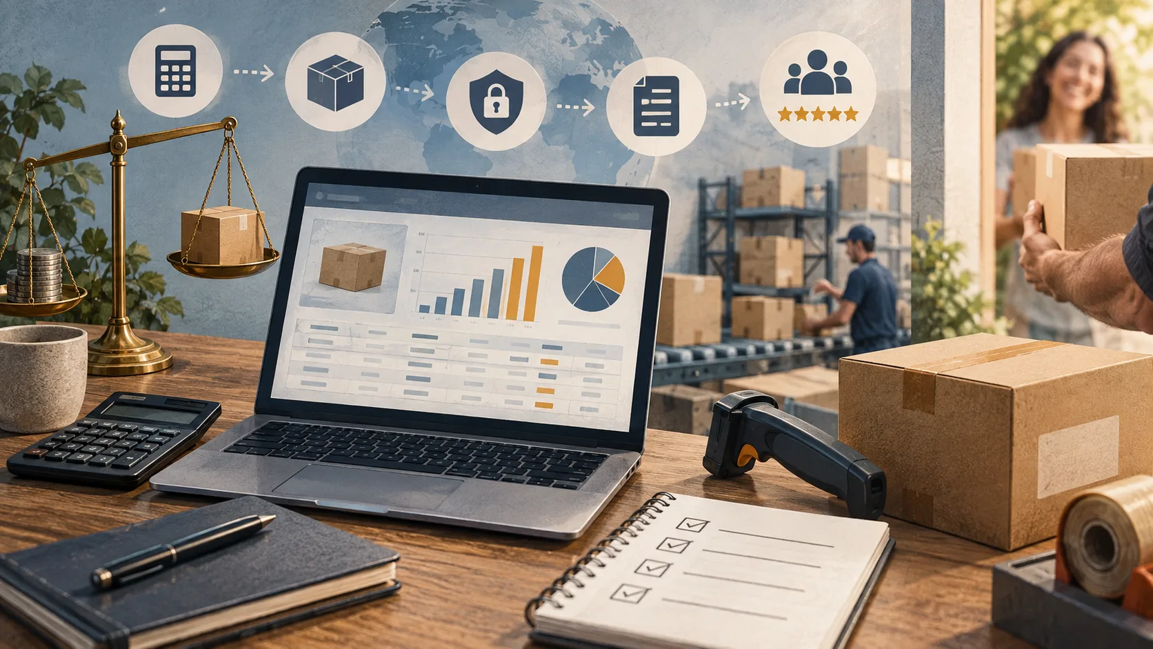 AI-generated editorial illustration representing amazon in Business & Industrial