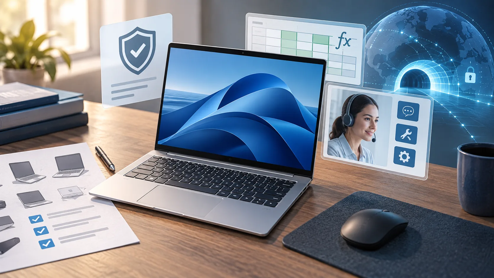AI-generated editorial illustration representing hp in Computers & Electronics
