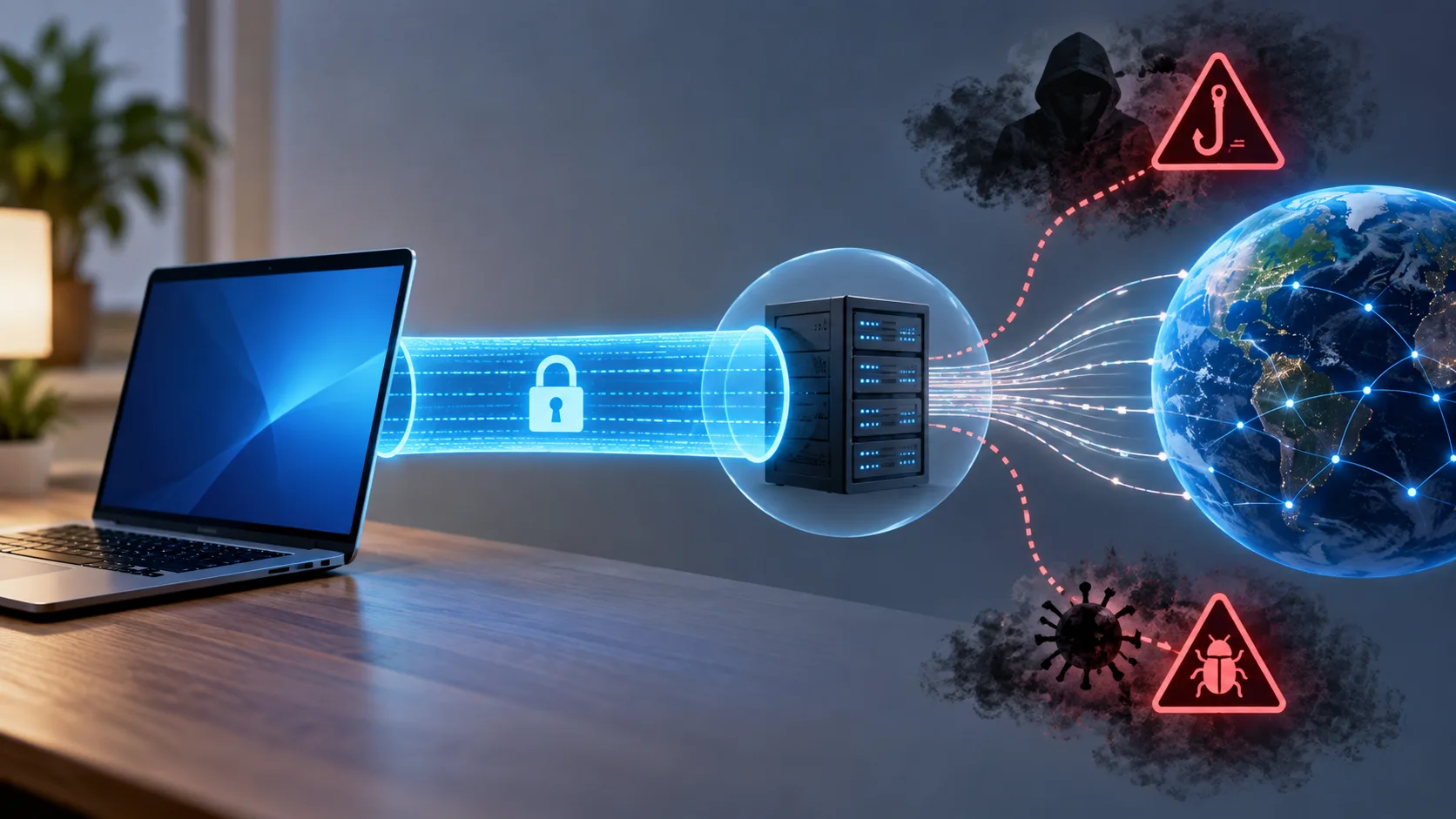 AI-generated editorial illustration representing vpn in Computers & Electronics