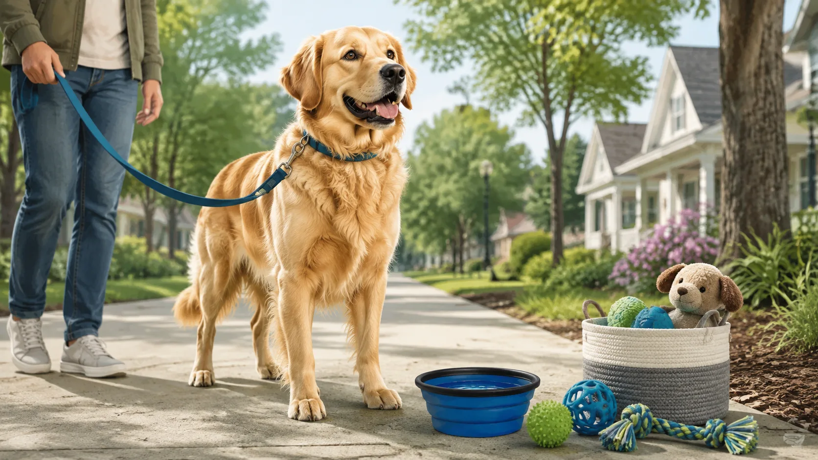 AI-generated editorial illustration about a companion dog