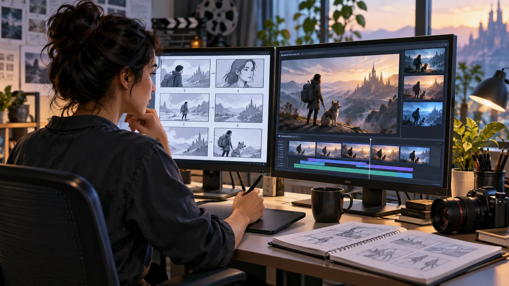 AI-generated scientific editorial illustration about understanding an AI filmmaking tool
