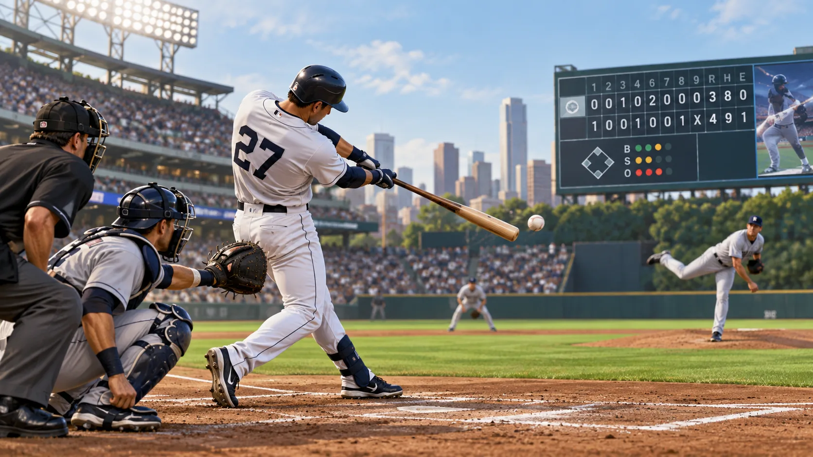 AI-generated editorial sports illustration about mlb