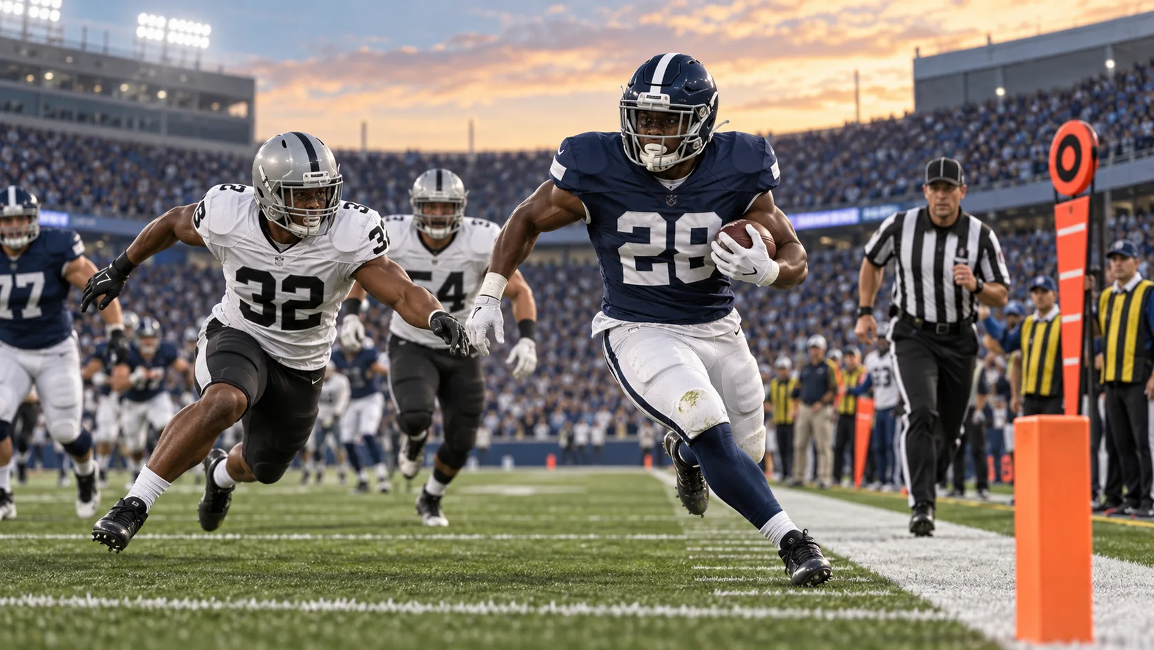 AI-generated editorial sports illustration about nfl